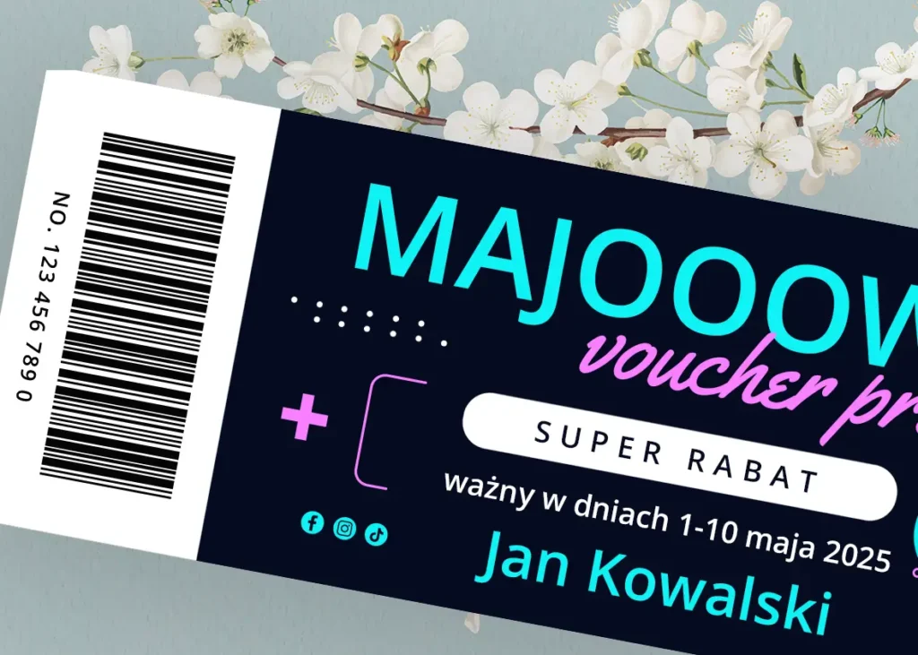 Druk personalizowany – imię klienta, unikalny kod rabatowy indywidualnie dopasowaną treść.